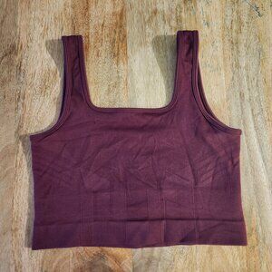 Knix Good To Go Seamless Tank Crop Top Dark Cherry M